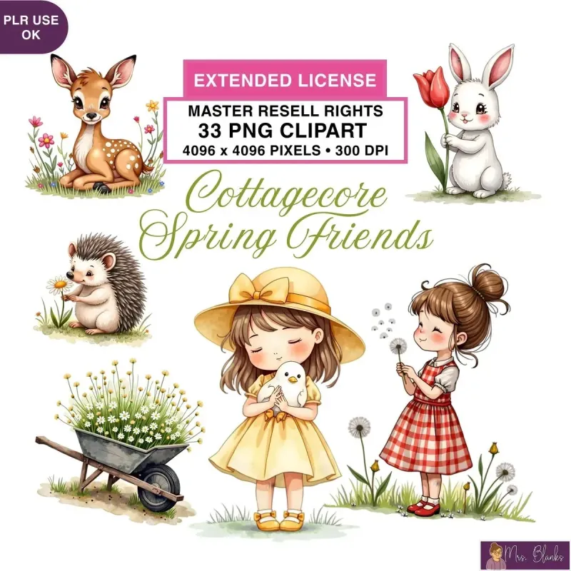 Spring Cottagecore Clipart PNG - Extended License