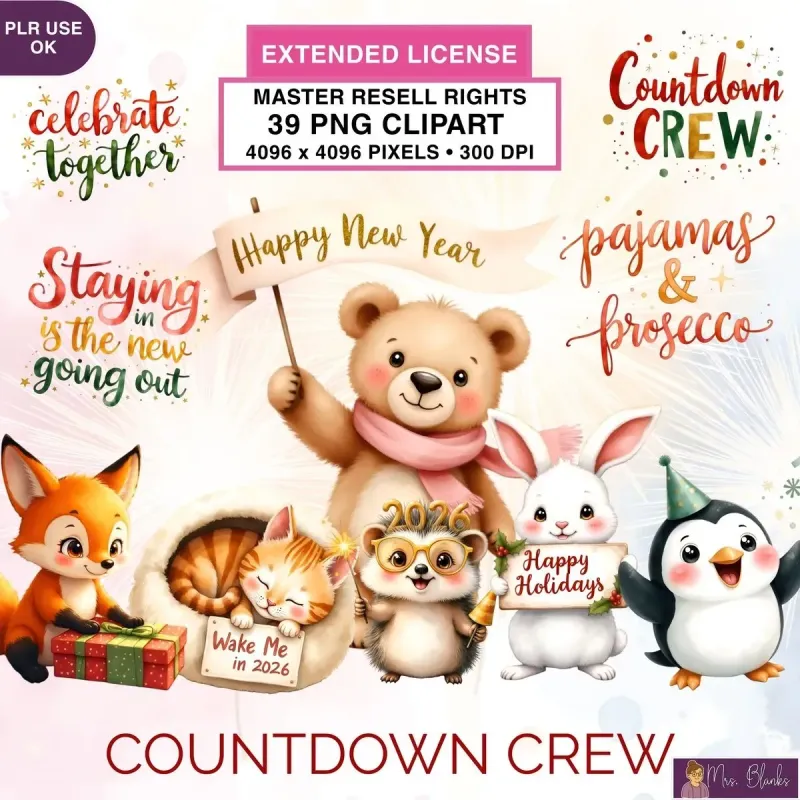 New Year Celebration Clipart PNG - Extended License