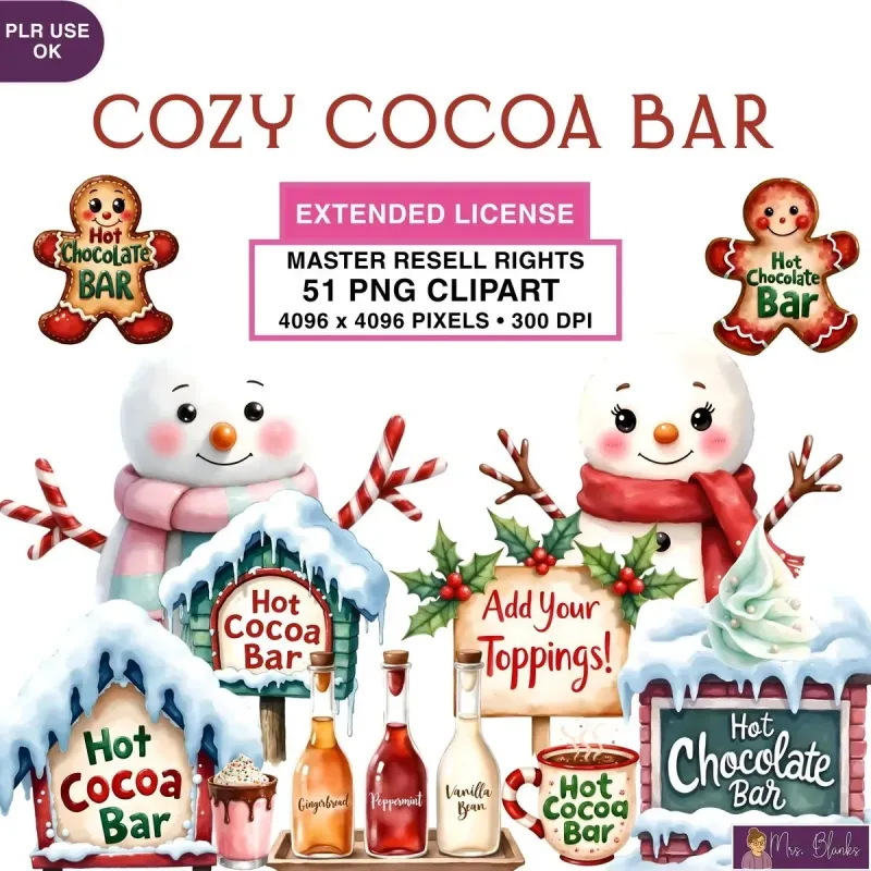 Hot Cocoa Clipart PNG - Extended License