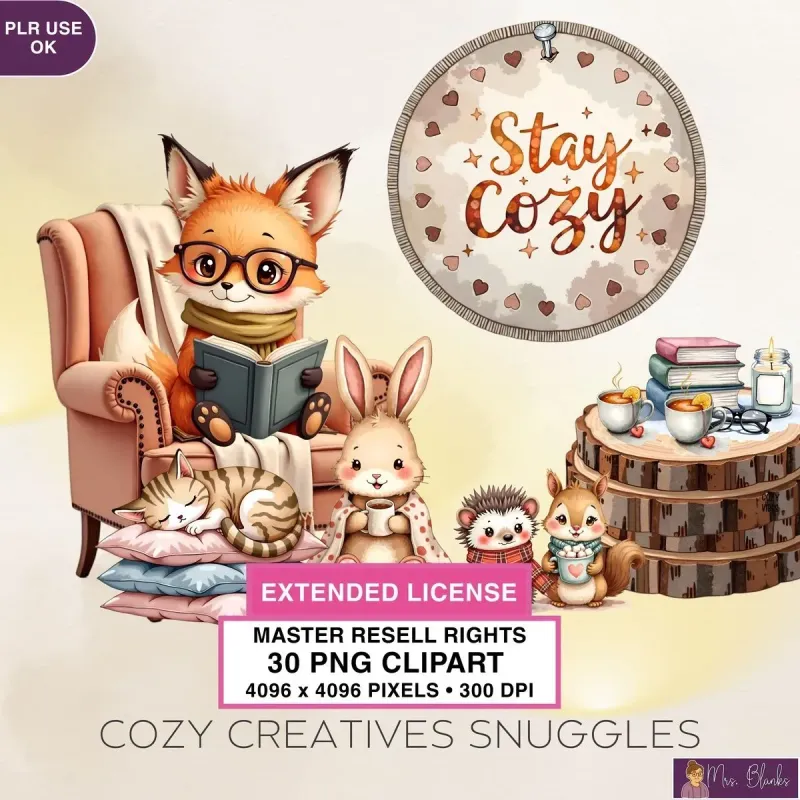 Cozy Animal Clipart PNG - Extended License