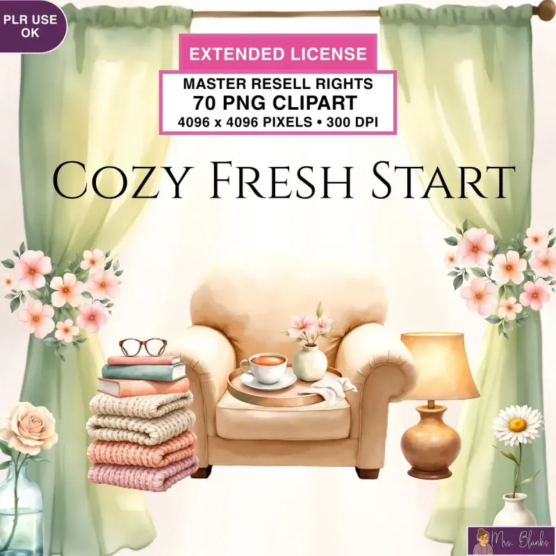 Cozy Home Reset Clipart PNG - Extended License