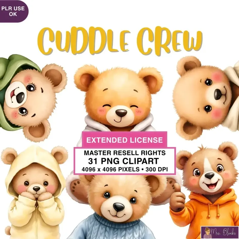 Cute Bear Clipart PNG - Extended License