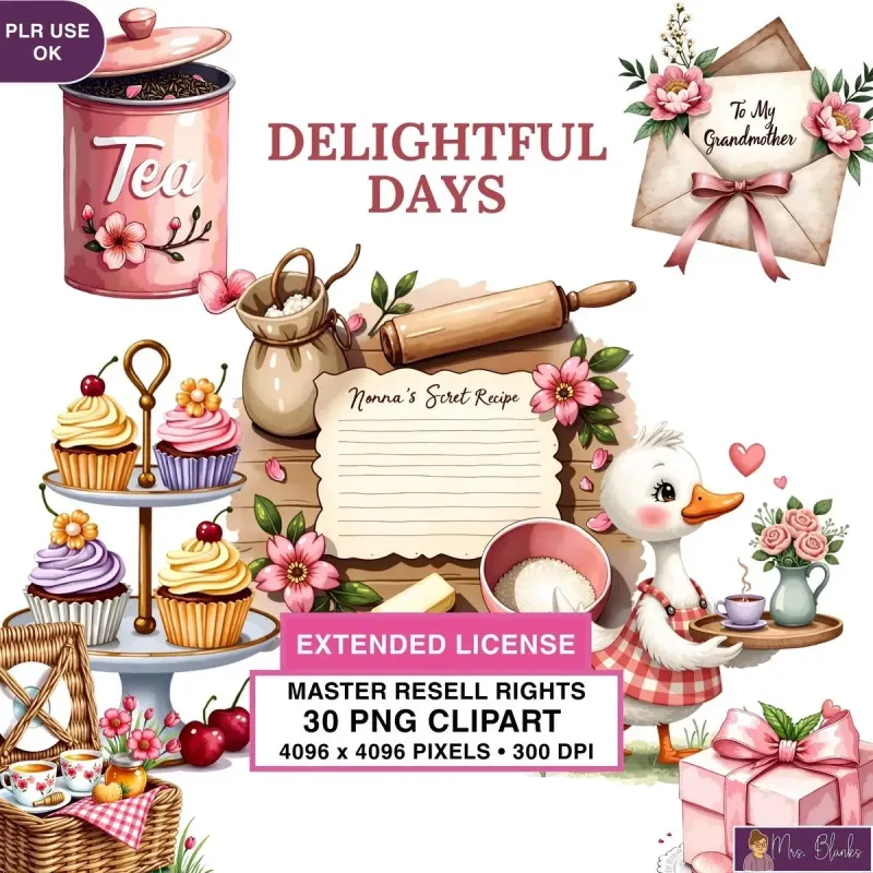 Baking Tea Time Clipart PNG - Extended License