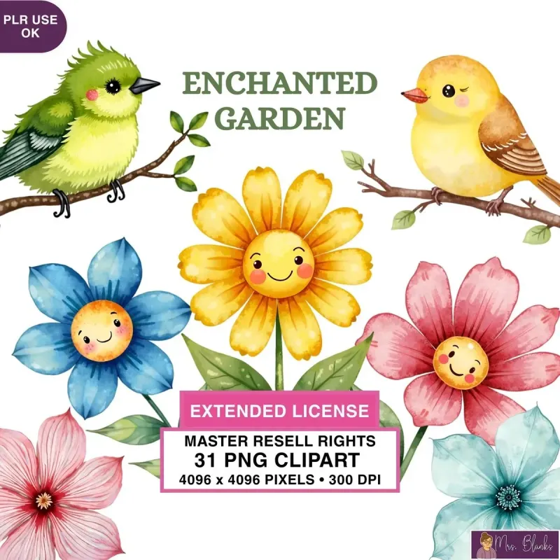 Cute Garden Clipart PNG - Extended License