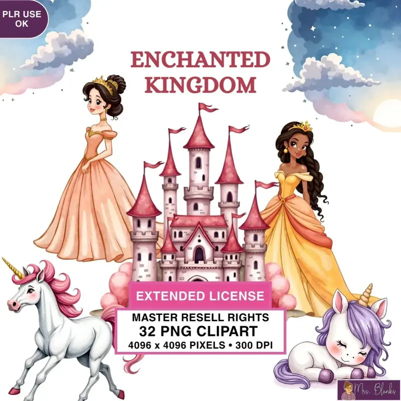 Fairy Tale Princess Clipart PNG - Extended License