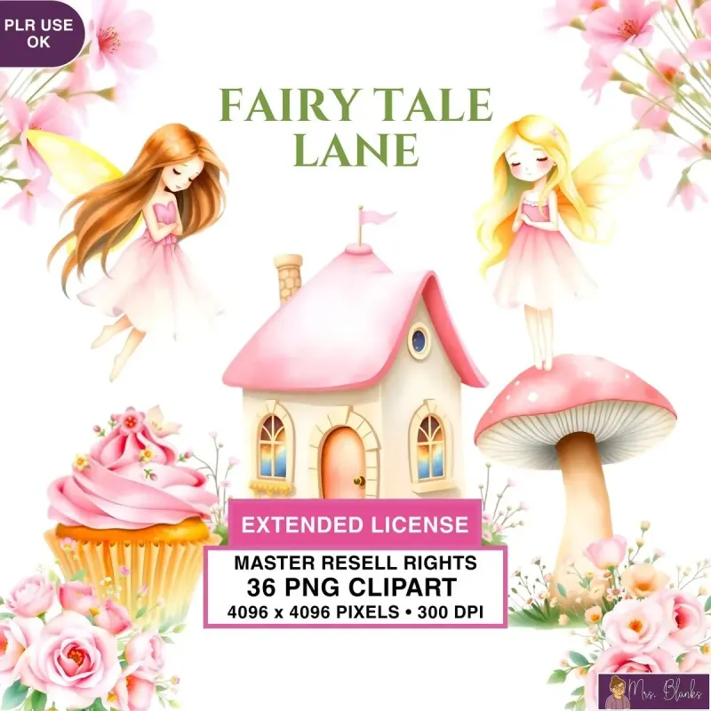 Fairy Cottage Clipart PNG - Extended License