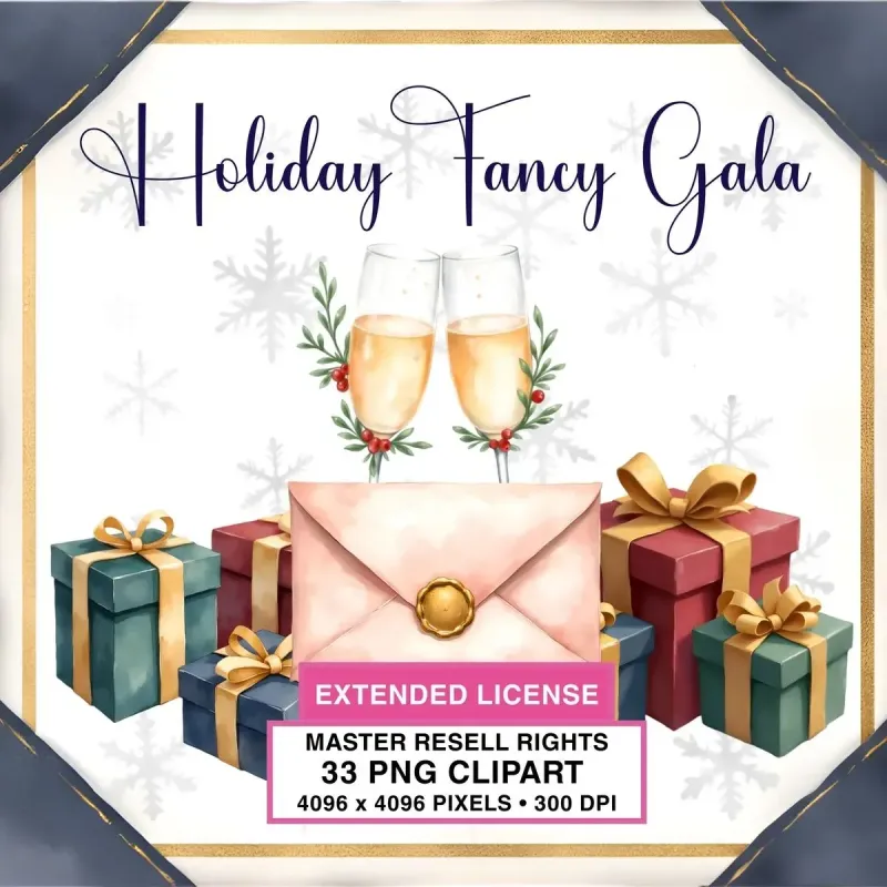 Holiday Party Clipart PNG - Extended License