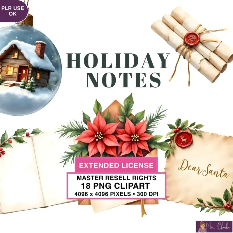 Holiday Letter Clipart PNG - Extended License