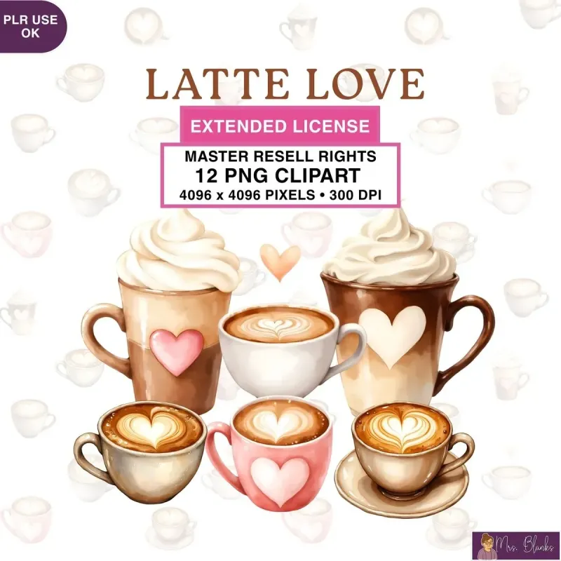 Cozy Coffee Latte Clipart PNG - Extended License