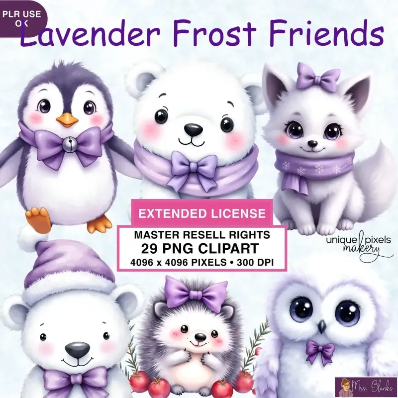 Soft Winter Animal Clipart PNG - Extended License