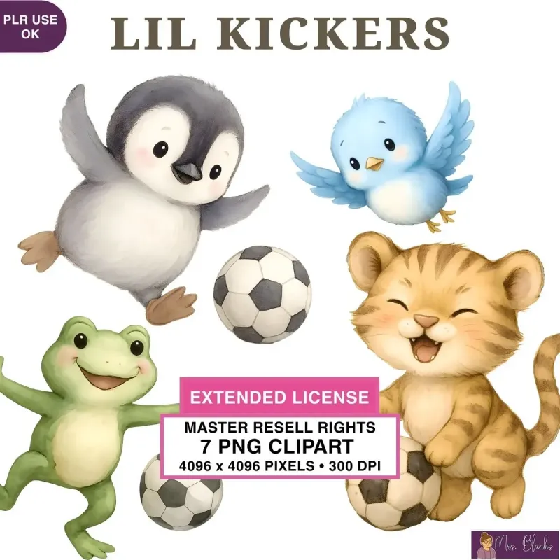 Soccer Animal Clipart PNG - Extended License
