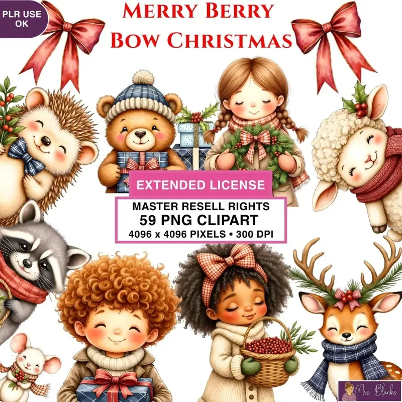 Cute Christmas Holiday Character Clipart PNG - Extended License