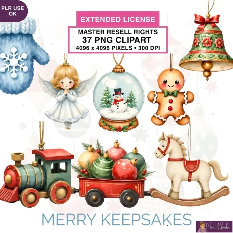 Cute Christmas Ornament Clipart PNG - Extended License