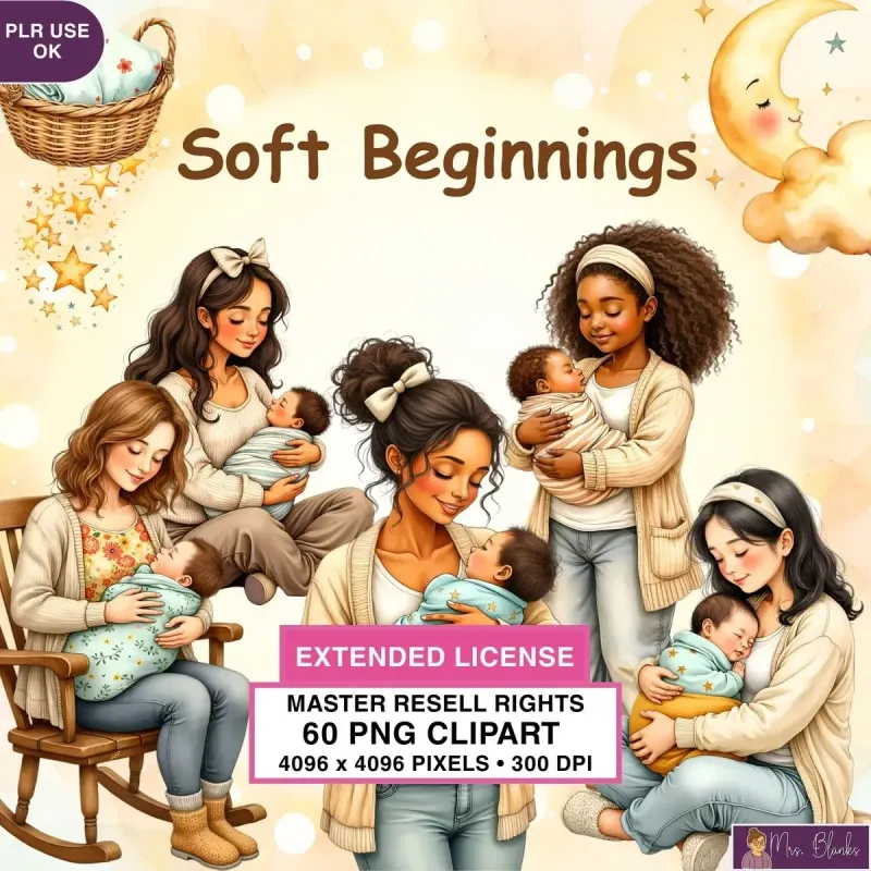 Motherhood Baby Moments Clipart PNG - Extended License
