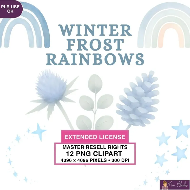 Winter Rainbow Clipart PNG - Extended License