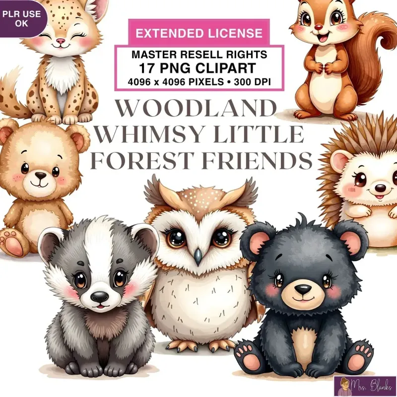 Forest Animal Clipart PNG - Extended License