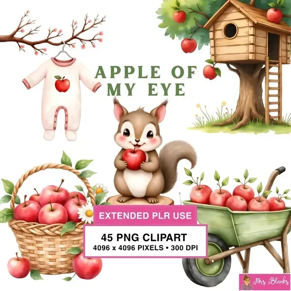 Apple Farm Woodland Clipart PNG - Extended License