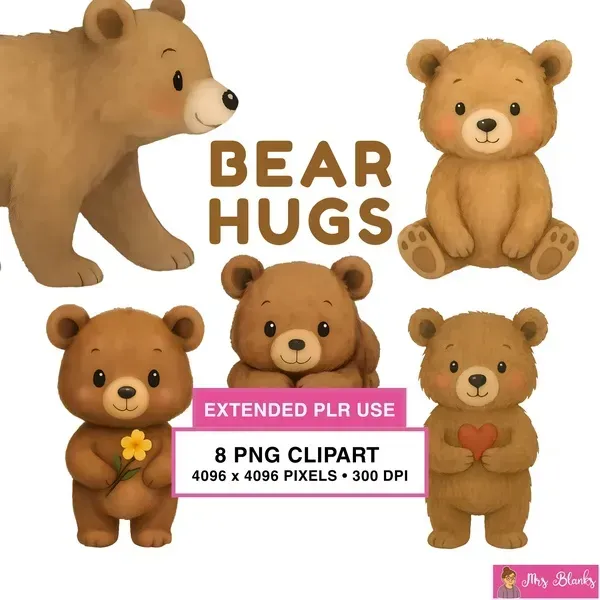 Cute Teddy Bear Clipart PNG - Extended License