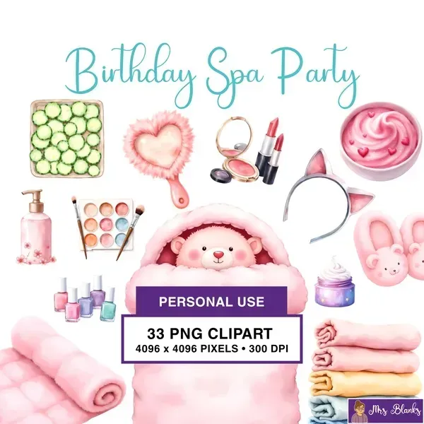 Spa Party Clipart PNG - Personal Use License