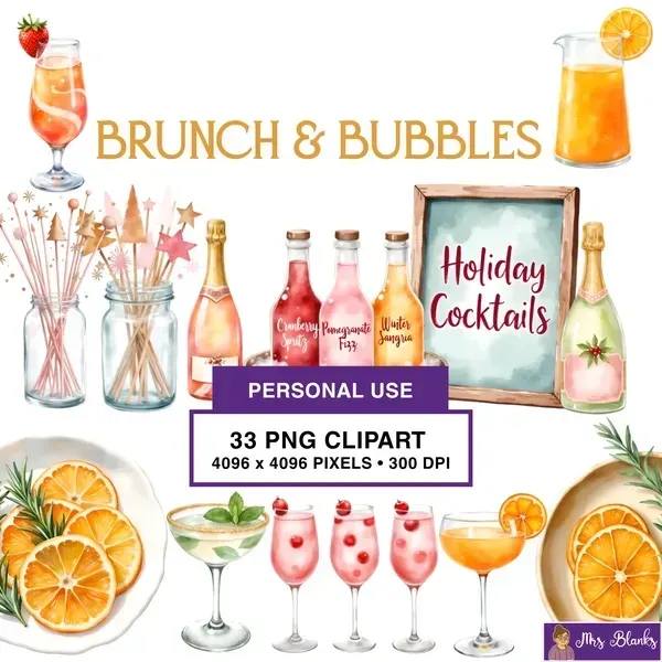 Brunch Cocktail Clipart PNG - Personal Use License