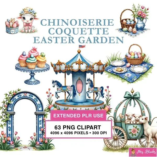 Easter Garden Clipart PNG - Extended License
