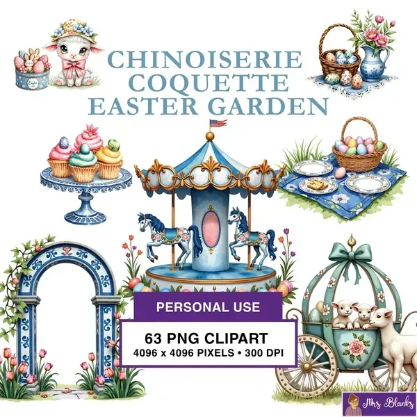 Easter Garden Clipart PNG - Personal Use License
