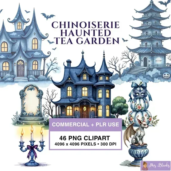 Haunted Garden Clipart PNG - Commercial + PLR Use License