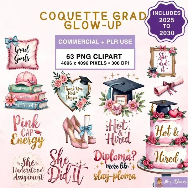 Graduation Celebration Clipart PNG - Commercial + PLR Use License