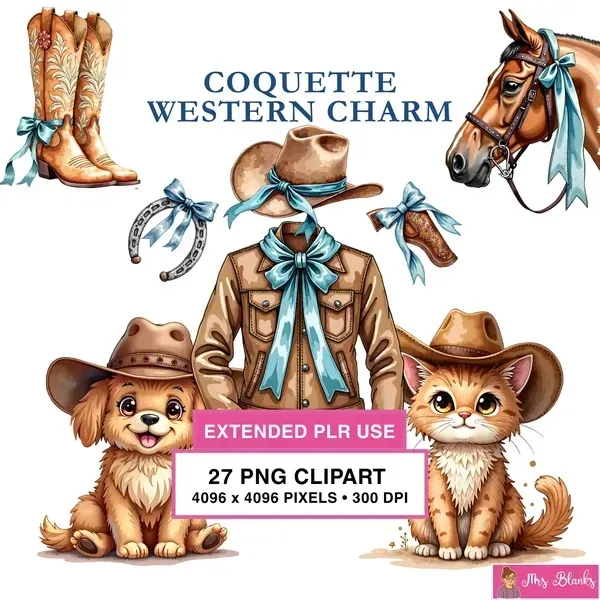 Western Cowgirl Clipart PNG - Extended License