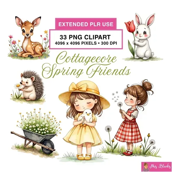 Spring Cottagecore Clipart PNG - Extended License