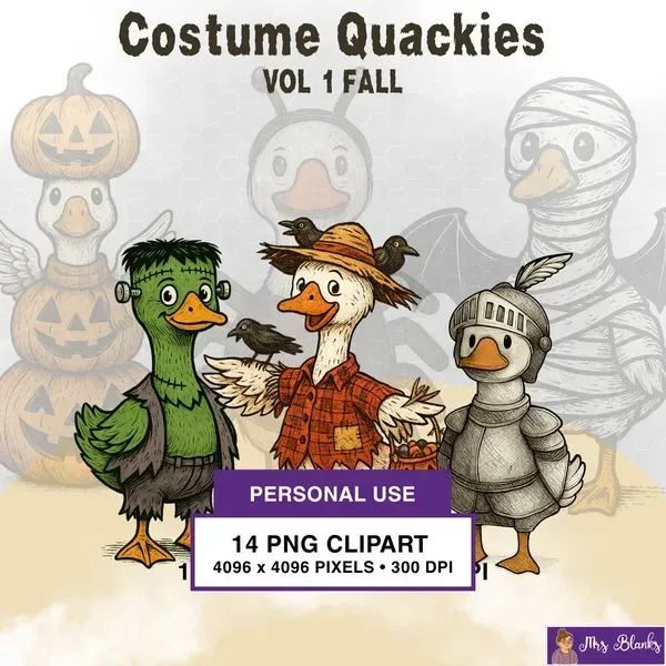 Fall Duck Clipart PNG - Personal Use License