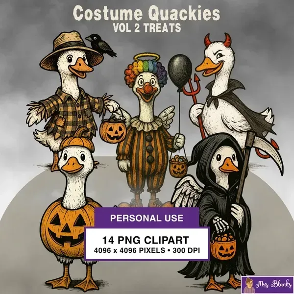 Halloween Treat Duck Clipart PNG - Personal Use License
