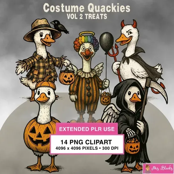 Halloween Treat Duck Clipart PNG - Extended License