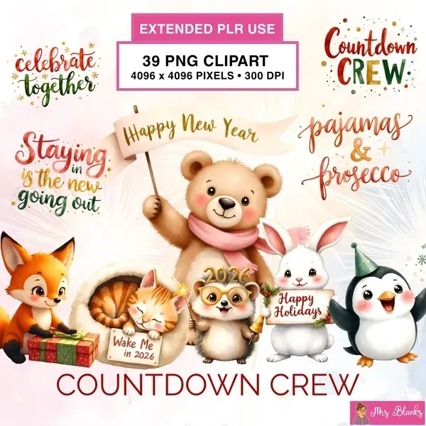 New Year Celebration Clipart PNG - Extended License
