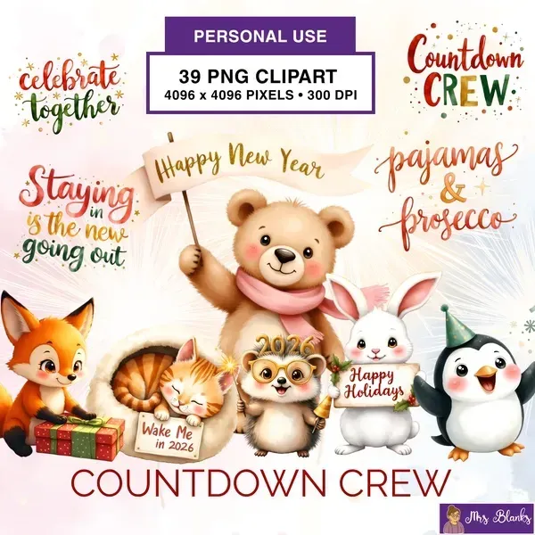 New Year Celebration Clipart PNG - Personal Use License