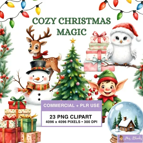 Christmas Holiday Clipart PNG - Commercial + PLR Use License 