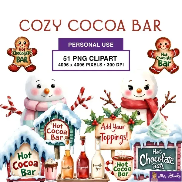 Hot Cocoa Clipart PNG - Personal Use License