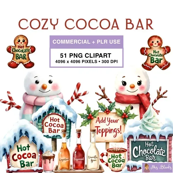 Hot Cocoa Clipart PNG - Commercial + PLR Use License License