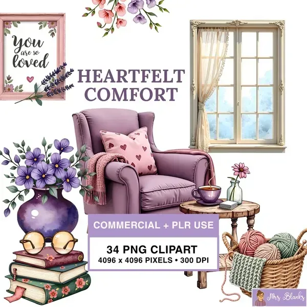 Cozy Home Clipart PNG - Commercial + PLR Use License