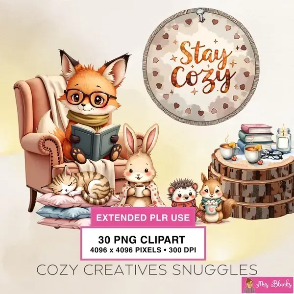 Cozy Animal Clipart PNG - Extended License