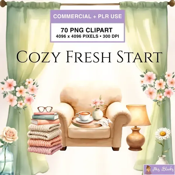 Cozy Home Reset Clipart PNG - Commercial + PLR Use License License