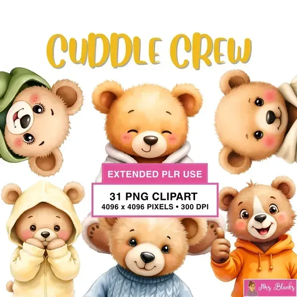 Cute Bear Clipart PNG - Extended License