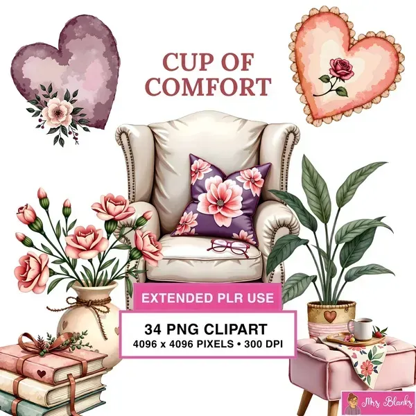 Cozy Comfort Decor Clipart PNG - Extended License