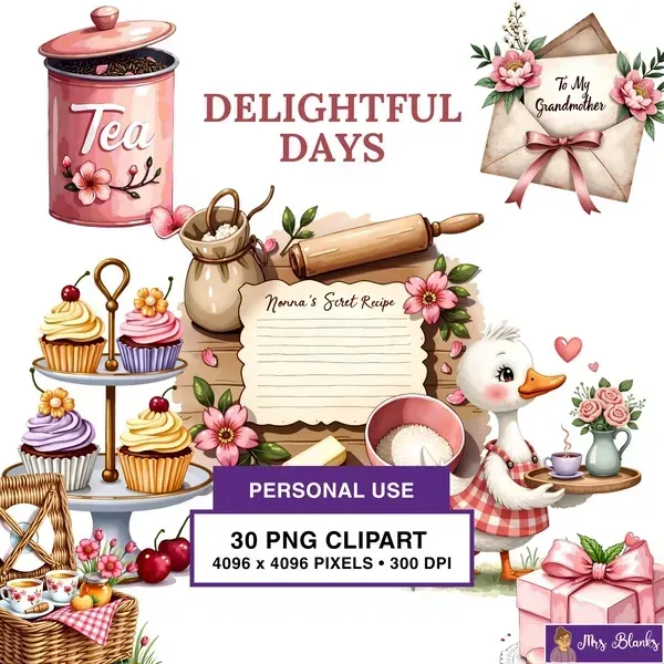 Baking Tea Time Clipart PNG - Personal Use License