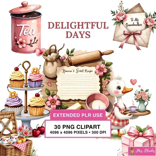 Baking Tea Time Clipart PNG - Extended License