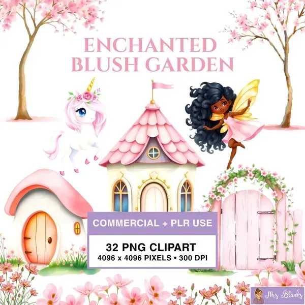 Fantasy Garden Clipart PNG - Commercial + PLR Use License