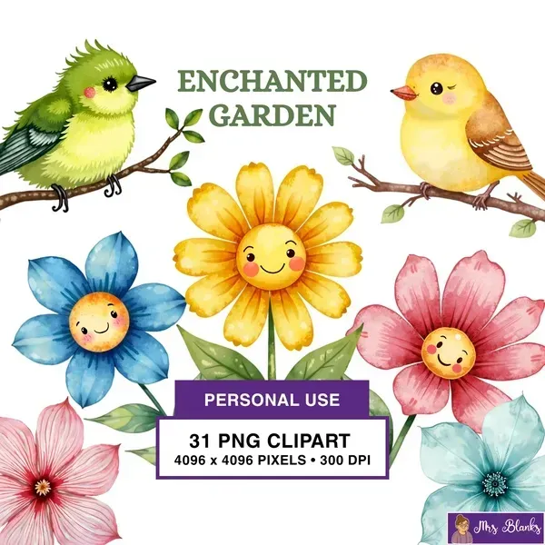 Cute Garden Clipart PNG - Personal Use License