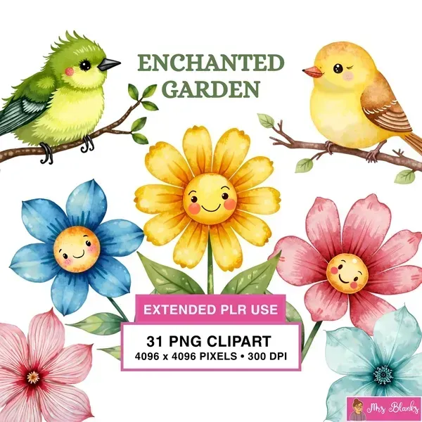 Cute Garden Clipart PNG - Extended License