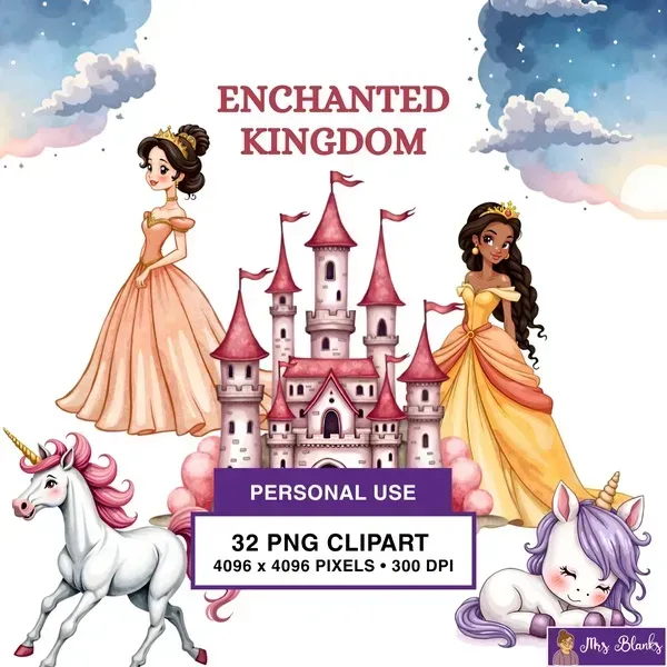 Fairy Tale Princess Clipart PNG - Personal Use License