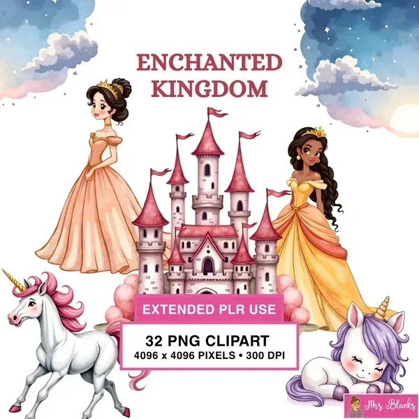 Fairy Tale Princess Clipart PNG - Extended License